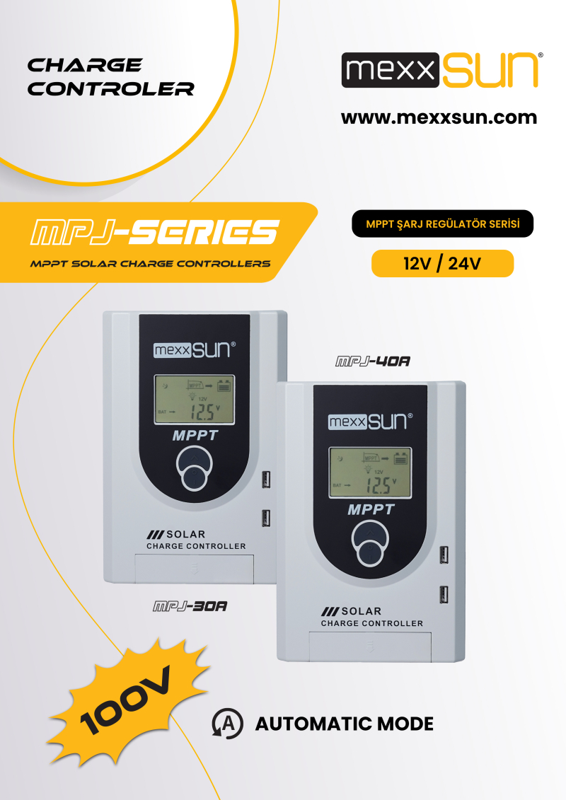 Mexxsun 30 Amper 12/24V MPJ30 Mppt Şarj Kontrol Cihazı | Şarj